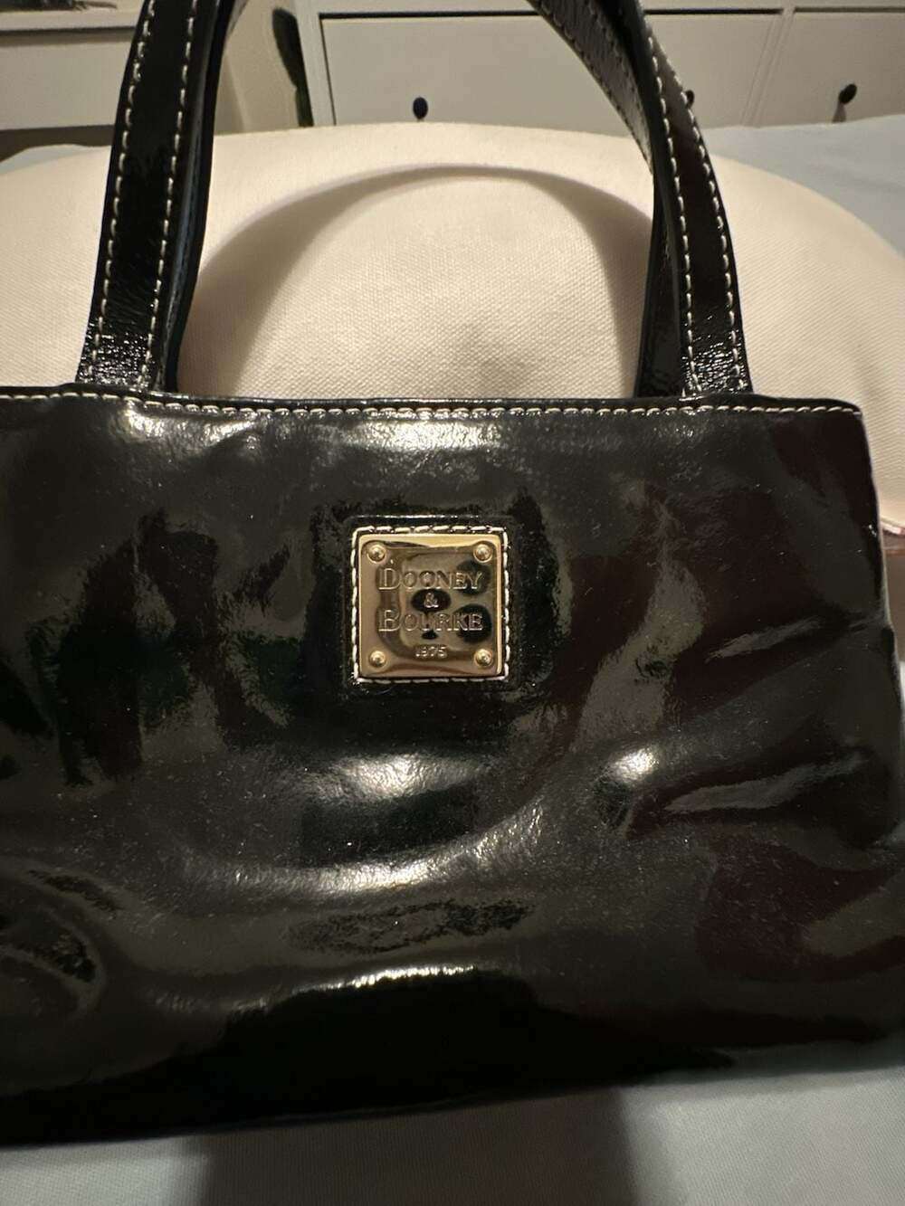 Dooney & Bourke Black Patent Leather Tiny East West Handbag